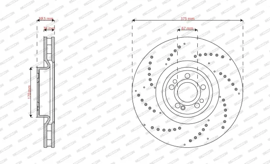 Bremsscheibe FERODO DDF3261C-1 Bild Bremsscheibe FERODO DDF3261C-1