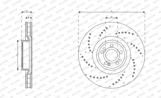 Bremsscheibe FERODO DDF3261C-1 Bild Bremsscheibe FERODO DDF3261C-1