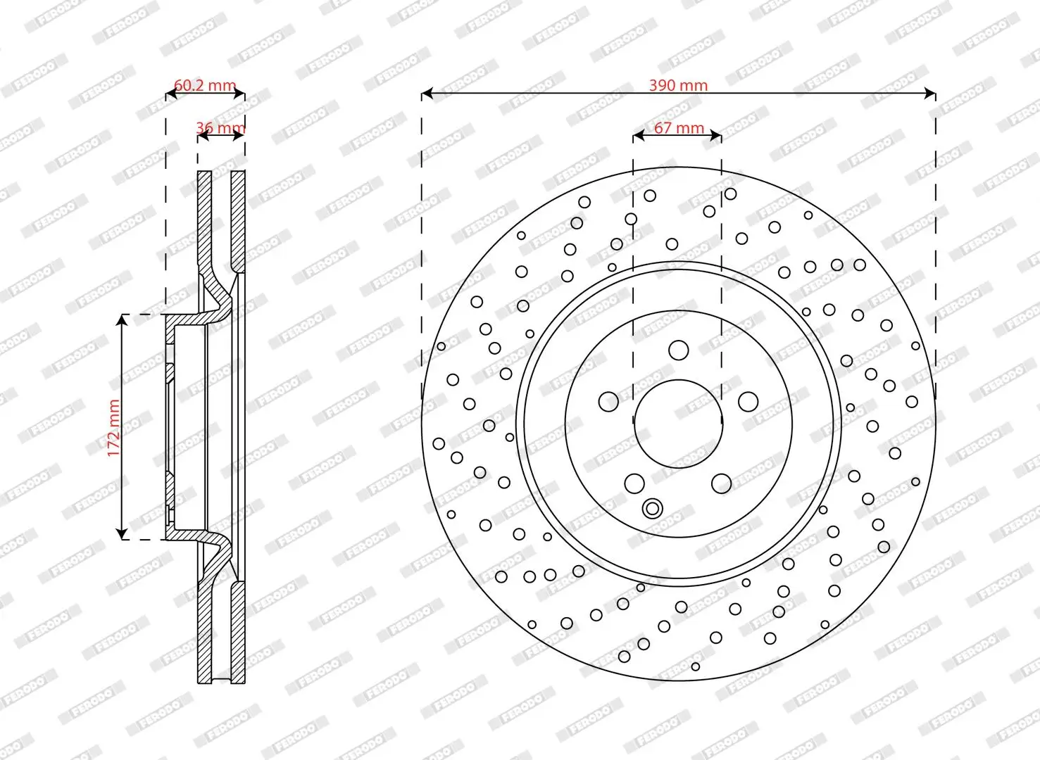 Bremsscheibe Vorderachse FERODO DDF3339C