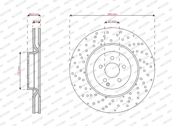 Bremsscheibe Vorderachse FERODO DDF3339C Bild Bremsscheibe Vorderachse FERODO DDF3339C