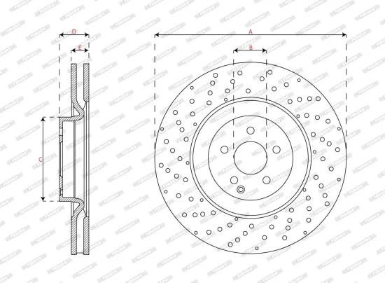 Bremsscheibe Vorderachse FERODO DDF3339C Bild Bremsscheibe Vorderachse FERODO DDF3339C