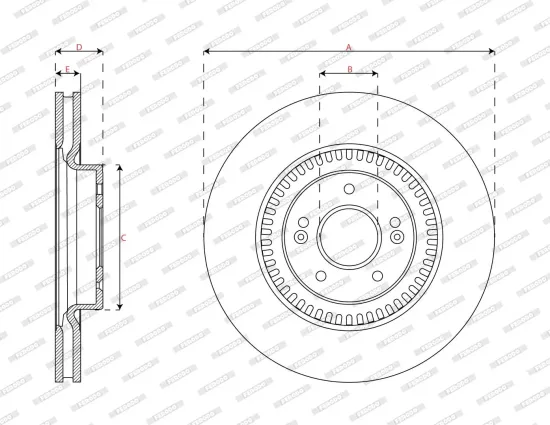 Bremsscheibe Vorderachse FERODO DDF3340C Bild Bremsscheibe Vorderachse FERODO DDF3340C