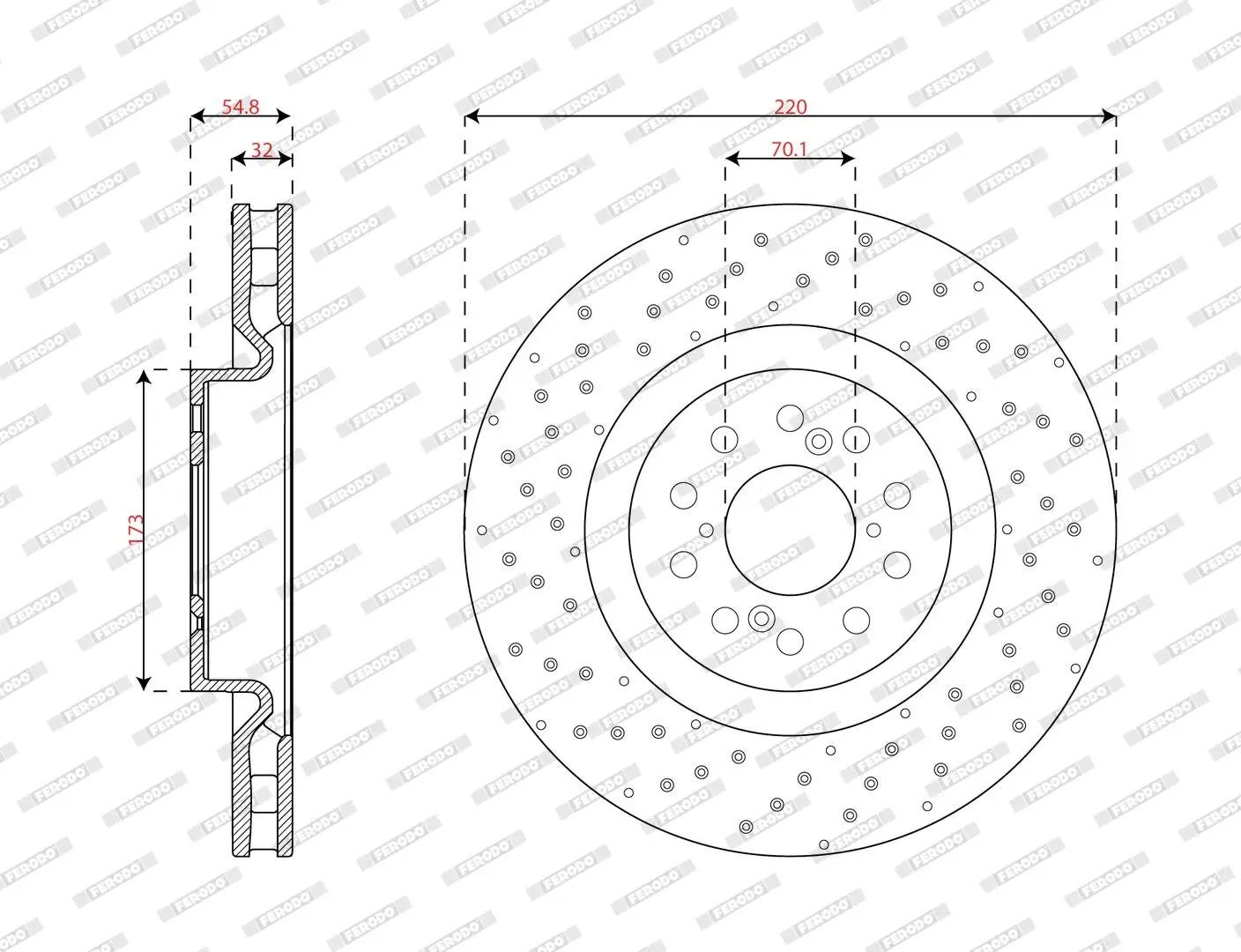 Bremsscheibe Vorderachse FERODO DDF3357C