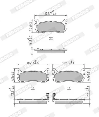 Bremsbelagsatz, Scheibenbremse Hinterachse FERODO FDB1012 Bild Bremsbelagsatz, Scheibenbremse Hinterachse FERODO FDB1012