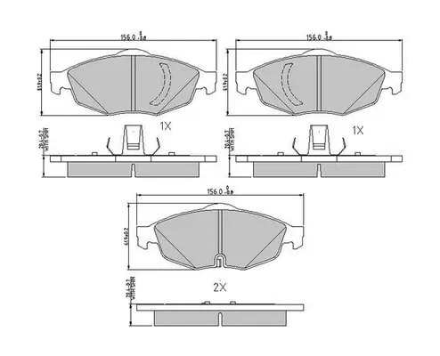 Bremsbelagsatz, Scheibenbremse Vorderachse FERODO FDB1550