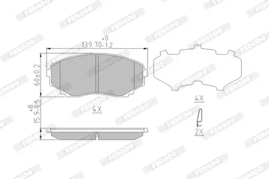 Bremsbelagsatz, Scheibenbremse Vorderachse FERODO FDB1757 Bild Bremsbelagsatz, Scheibenbremse Vorderachse FERODO FDB1757