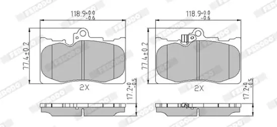 Bremsbelagsatz, Scheibenbremse Vorderachse FERODO FDB4216 Bild Bremsbelagsatz, Scheibenbremse Vorderachse FERODO FDB4216