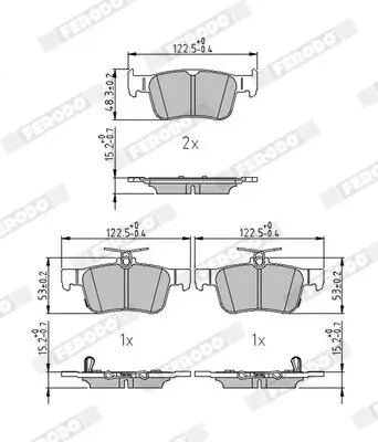 Bremsbelagsatz, Scheibenbremse Hinterachse FERODO FDB5240 Bild Bremsbelagsatz, Scheibenbremse Hinterachse FERODO FDB5240