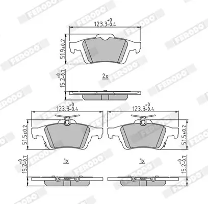 Bremsbelagsatz, Scheibenbremse Hinterachse FERODO FDB5245 Bild Bremsbelagsatz, Scheibenbremse Hinterachse FERODO FDB5245