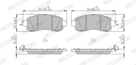 Bremsbelagsatz, Scheibenbremse Vorderachse FERODO FDB5246 Bild Bremsbelagsatz, Scheibenbremse Vorderachse FERODO FDB5246