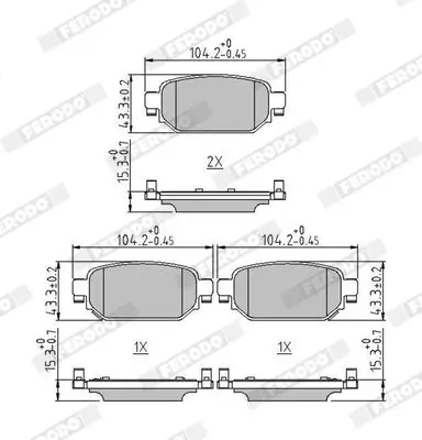 Bremsbelagsatz, Scheibenbremse Hinterachse FERODO FDB5247 Bild Bremsbelagsatz, Scheibenbremse Hinterachse FERODO FDB5247
