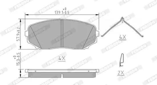 Bremsbelagsatz, Scheibenbremse Vorderachse FERODO FDB5285 Bild Bremsbelagsatz, Scheibenbremse Vorderachse FERODO FDB5285