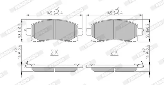 Bremsbelagsatz, Scheibenbremse Vorderachse FERODO FDB5299 Bild Bremsbelagsatz, Scheibenbremse Vorderachse FERODO FDB5299