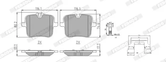 Bremsbelagsatz, Scheibenbremse FERODO FDB5302 Bild Bremsbelagsatz, Scheibenbremse FERODO FDB5302