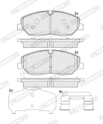 Bremsbelagsatz, Scheibenbremse Vorderachse Vorderachse FERODO FDB5403 Bild Bremsbelagsatz, Scheibenbremse Vorderachse Vorderachse FERODO FDB5403