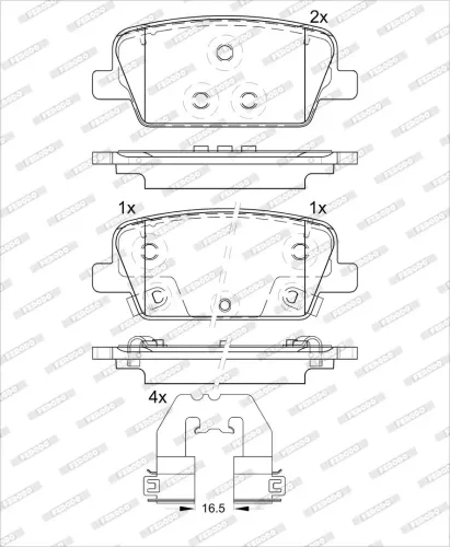 Bremsbelagsatz, Scheibenbremse Hinterachse FERODO FDB5411 Bild Bremsbelagsatz, Scheibenbremse Hinterachse FERODO FDB5411