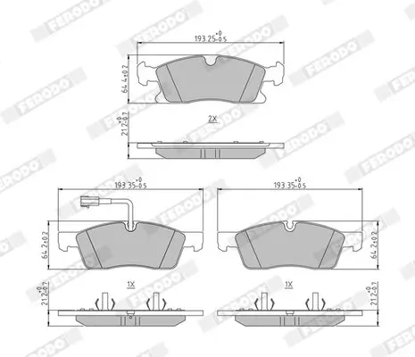 Bremsbelagsatz, Scheibenbremse Vorderachse FERODO FDB5419 Bild Bremsbelagsatz, Scheibenbremse Vorderachse FERODO FDB5419