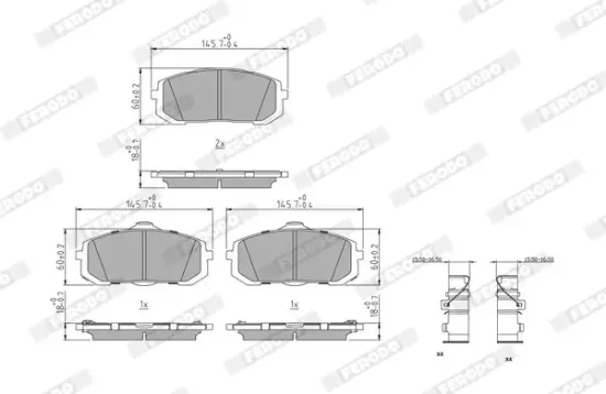 Bremsbelagsatz, Scheibenbremse Vorderachse FERODO FDB5424 Bild Bremsbelagsatz, Scheibenbremse Vorderachse FERODO FDB5424
