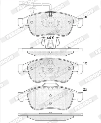 Bremsbelagsatz, Scheibenbremse Vorderachse FERODO FDB5541 Bild Bremsbelagsatz, Scheibenbremse Vorderachse FERODO FDB5541
