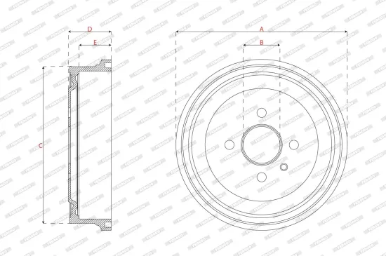 Bremstrommel Hinterachse FERODO FDR329238 Bild Bremstrommel Hinterachse FERODO FDR329238