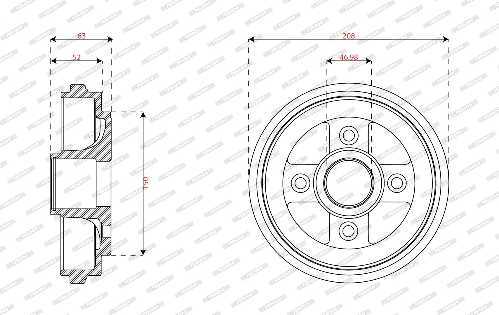 Bremstrommel FERODO FDR329856