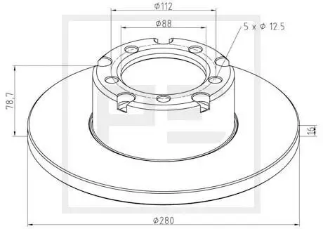 Bremsscheibe PE Automotive 016.285-00A Bild Bremsscheibe PE Automotive 016.285-00A