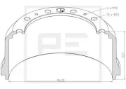 Bremstrommel Hinterachse PE Automotive 066.434-00A
