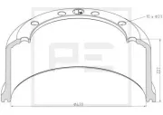 Bremstrommel Hinterachse PE Automotive 066.439-00A