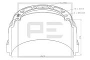 Bremstrommel Hinterachse Vorderachse PE Automotive 126.089-00A