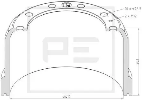 Bremstrommel Hinterachse PE Automotive 246.001-00A Bild Bremstrommel Hinterachse PE Automotive 246.001-00A