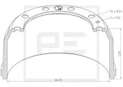 Bremstrommel Hinterachse PE Automotive 266.584-00A