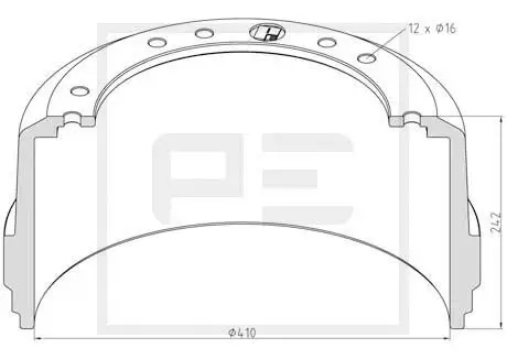 Bremstrommel PE Automotive 346.100-00A