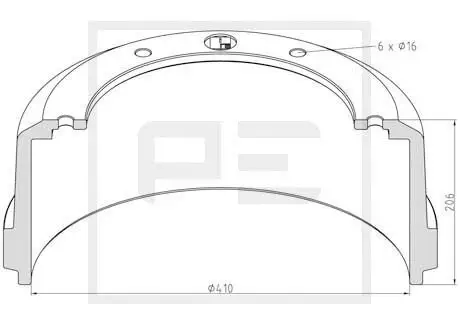 Bremstrommel PE Automotive 346.103-00A Bild Bremstrommel PE Automotive 346.103-00A