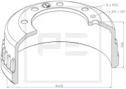 Bremstrommel Hinterachse Vorderachse PE Automotive 456.001-00A