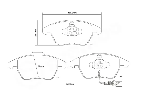 Hochleistungs-Bremsbelagsatz Vorderachse BREMBO 07.B314.52 Bild Hochleistungs-Bremsbelagsatz Vorderachse BREMBO 07.B314.52