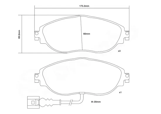 Hochleistungs-Bremsbelagsatz Vorderachse BREMBO 07.B314.81 Bild Hochleistungs-Bremsbelagsatz Vorderachse BREMBO 07.B314.81
