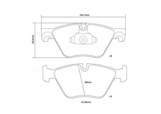 Hochleistungs-Bremsbelagsatz Vorderachse BREMBO 07.B314.97 Bild Hochleistungs-Bremsbelagsatz Vorderachse BREMBO 07.B314.97