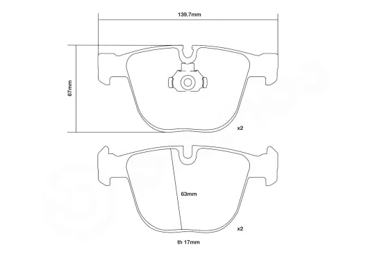 Hochleistungs-Bremsbelagsatz Hinterachse BREMBO 07.B315.02 Bild Hochleistungs-Bremsbelagsatz Hinterachse BREMBO 07.B315.02