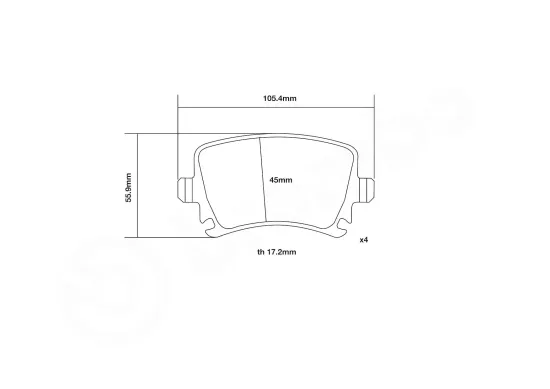 Hochleistungs-Bremsbelagsatz Hinterachse BREMBO 07.B315.22 Bild Hochleistungs-Bremsbelagsatz Hinterachse BREMBO 07.B315.22