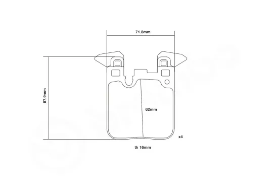 Hochleistungs-Bremsbelagsatz Hinterachse BREMBO 07.B315.77 Bild Hochleistungs-Bremsbelagsatz Hinterachse BREMBO 07.B315.77