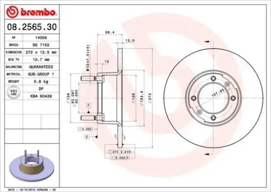 Bremsscheibe Vorderachse BREMBO 08.2565.30 Bild Bremsscheibe Vorderachse BREMBO 08.2565.30