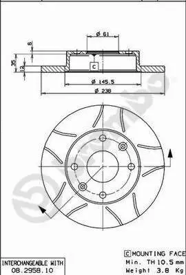 Bremsscheibe BREMBO 08.2958.75