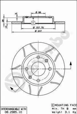 Bremsscheibe BREMBO 08.2985.75