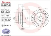 Bremsscheibe Hinterachse BREMBO 08.3947.2X