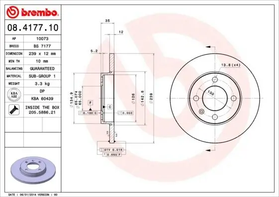 Bremsscheibe BREMBO 08.4177.10