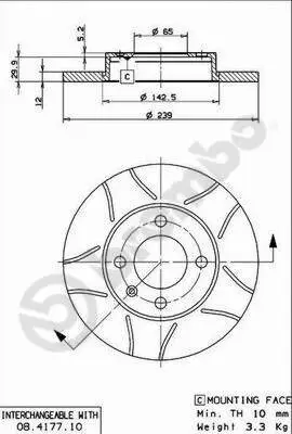 Bremsscheibe BREMBO 08.4177.75