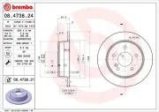 Bremsscheibe Hinterachse BREMBO 08.4738.21