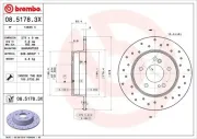 Bremsscheibe Hinterachse BREMBO 08.5178.3X