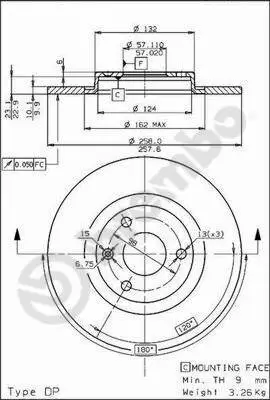 Bremsscheibe Vorderachse BREMBO 08.5265.10