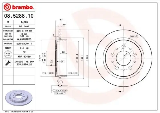 Bremsscheibe BREMBO 08.5288.10